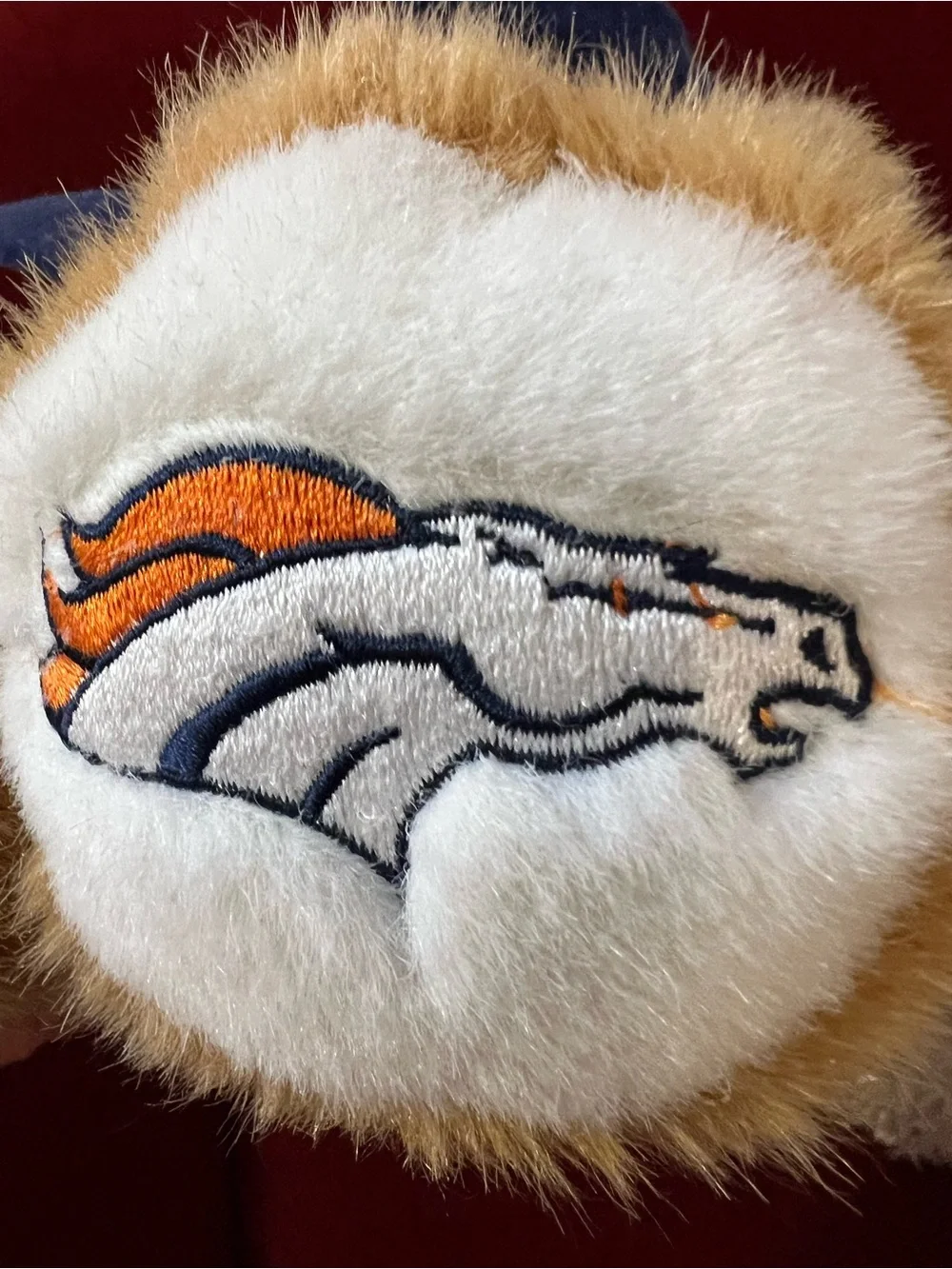 Broncos Plush Brown and White Dog Toy with Navy Scarf 1.29